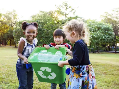 children recycling