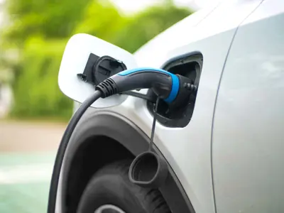 electric car plugged in